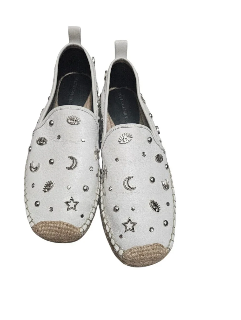 Rebecca Minkoff Stud Espadrilles Leather White
